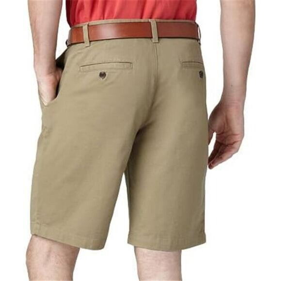 Mens Classic Fit Twill Shorts 10.5 Inseam Casual Chino Shorts with Pockets - Picture 3 of 5